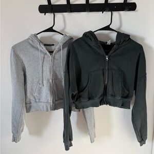 Cropped Zip-Up Hoodies